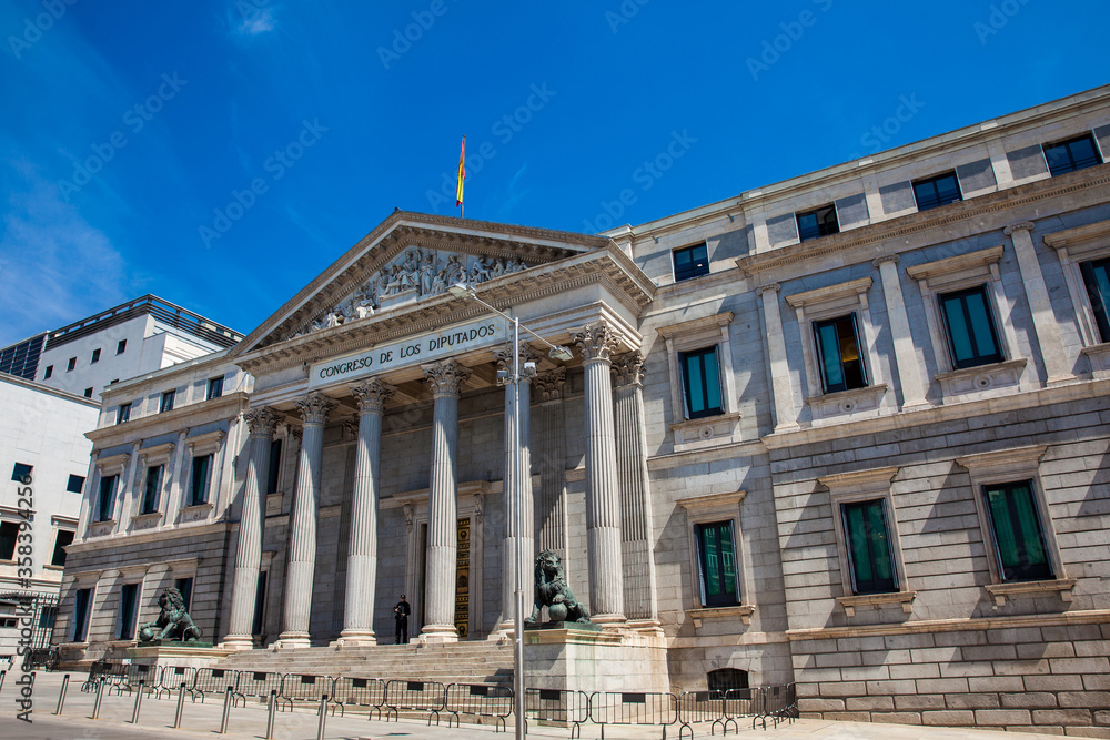 Palacio de las Cortes building in Madrid house of  the Spanish Congress of Deputies in 1850