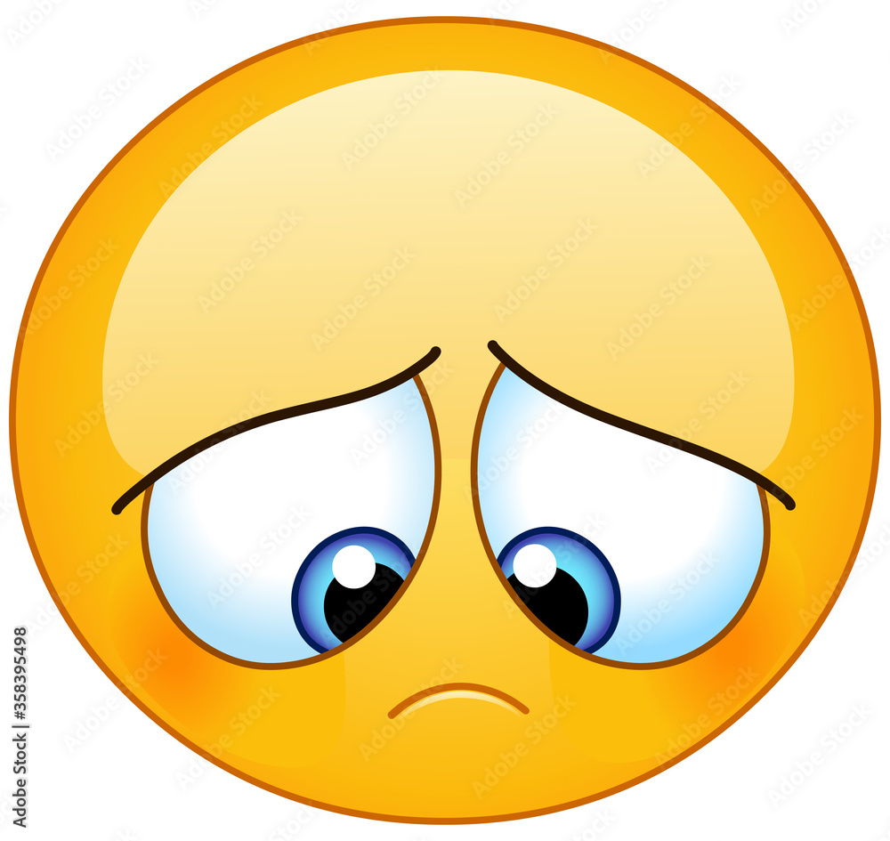 Gloomy sad emoji emoticon looking down Stock Vector | Adobe Stock