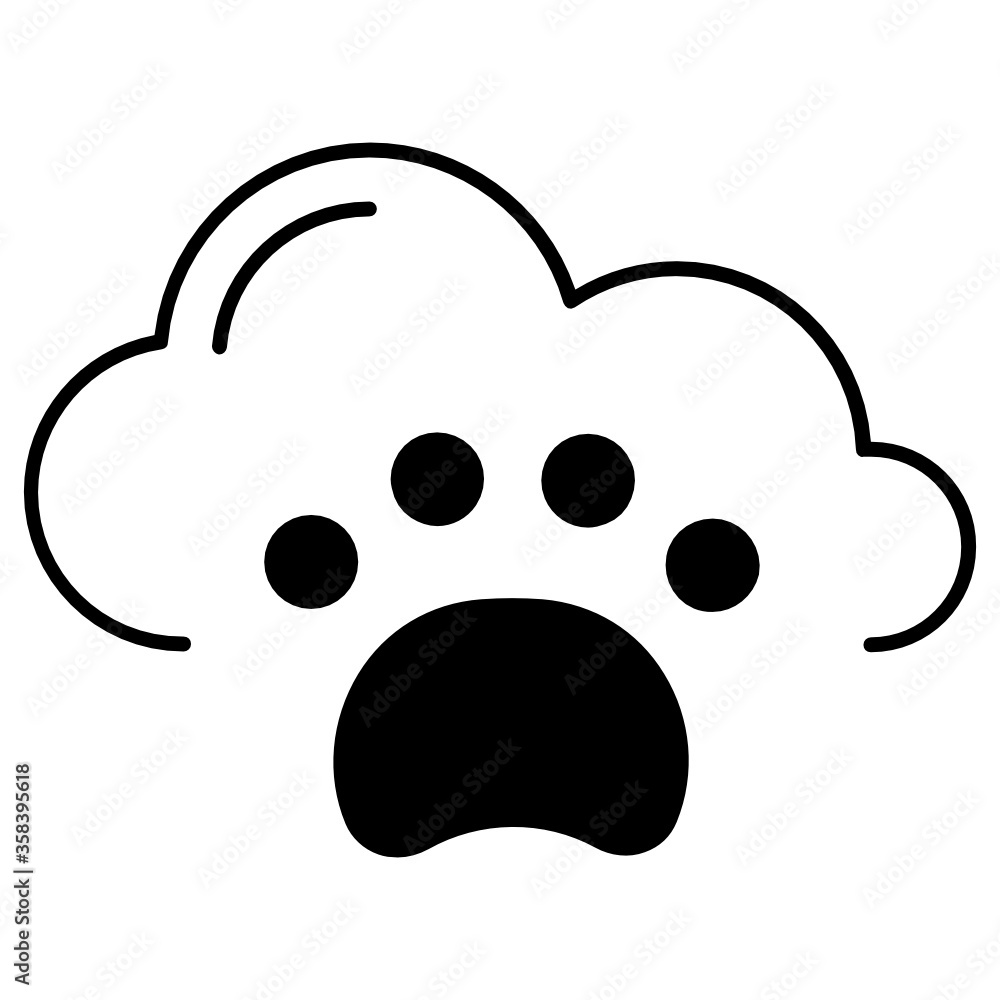 Pet Paw Cloud App Mobile Vector Icon Design Pet Paw Cloud App Mobile Vector Icon Design