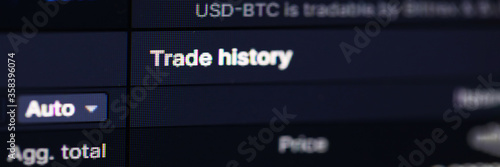 Trade history on screen