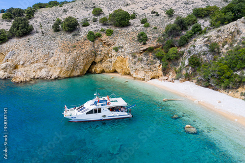 Views of the Croatian Coast with Tourist Boat