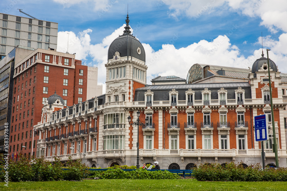 Fototapeta premium The beautiful Building of the Royal Asturian Company of Mines built on 1899 in Madrid