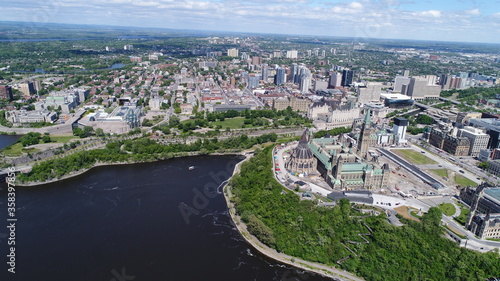 Aerial/Drone Photo of Parliament Hill & Ottawa River  © Cameron