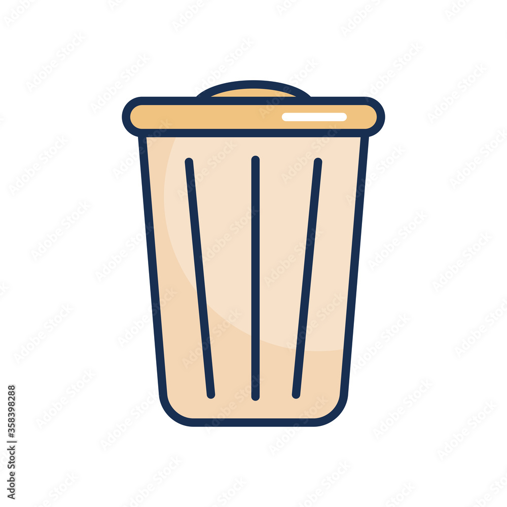 trash can icon, line fill style trash can icon, line fill style