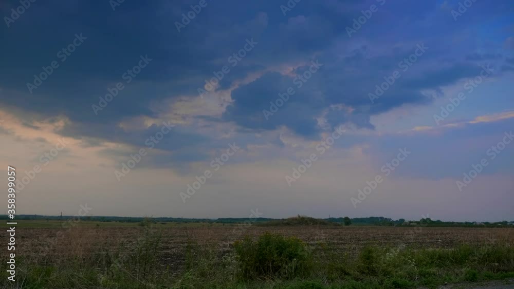 Ancient Medieval Barrow Among Cultivated Field. Burial Mound in Europe Steppe Ancient Medieval Barrow Among Cultivated Field. Burial Mound in Europe Steppe