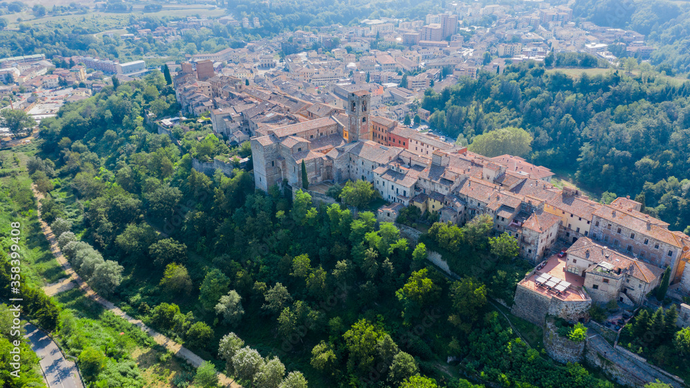 aerial view of the medieval town of colle di val d'elsa siena Tuscany