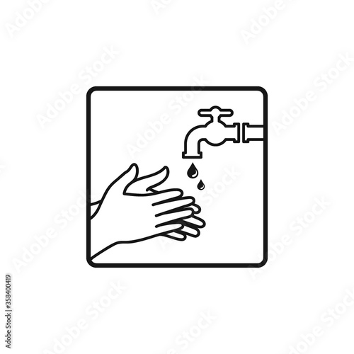 Wash hand flat vector illustration