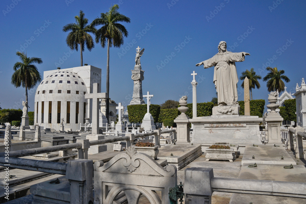 In Havana, Cuba, Necropolis Cristobal Colon is one of Latin America’s oldest and most prestigious cemeteries, renowned for its striking religious iconography and elaborate marble statues.