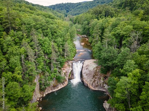 Aerial View of Elk River Falls in the Pisgah National Forest in Western North Carolina photo