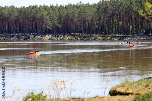 Kayaks on the Bug river, Mazovia, Poland