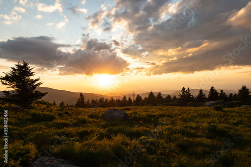 Sunset from Grassy Ridge Bald on Roan Mountain