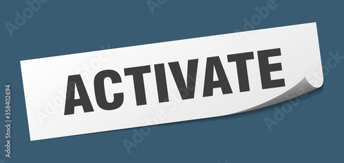 activate sticker. activate square isolated sign. activate label