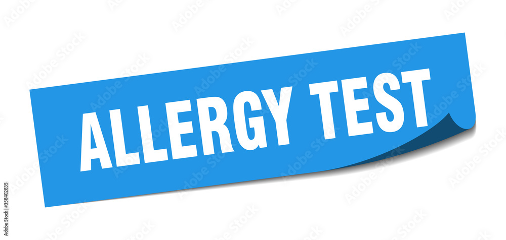 allergy test sticker. allergy test square isolated sign. allergy test label