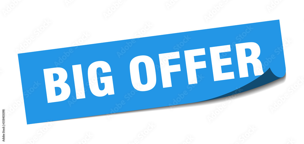 big offer sticker. big offer square isolated sign. big offer label