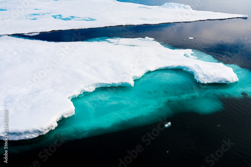 Ice pieces on the water in Arctic