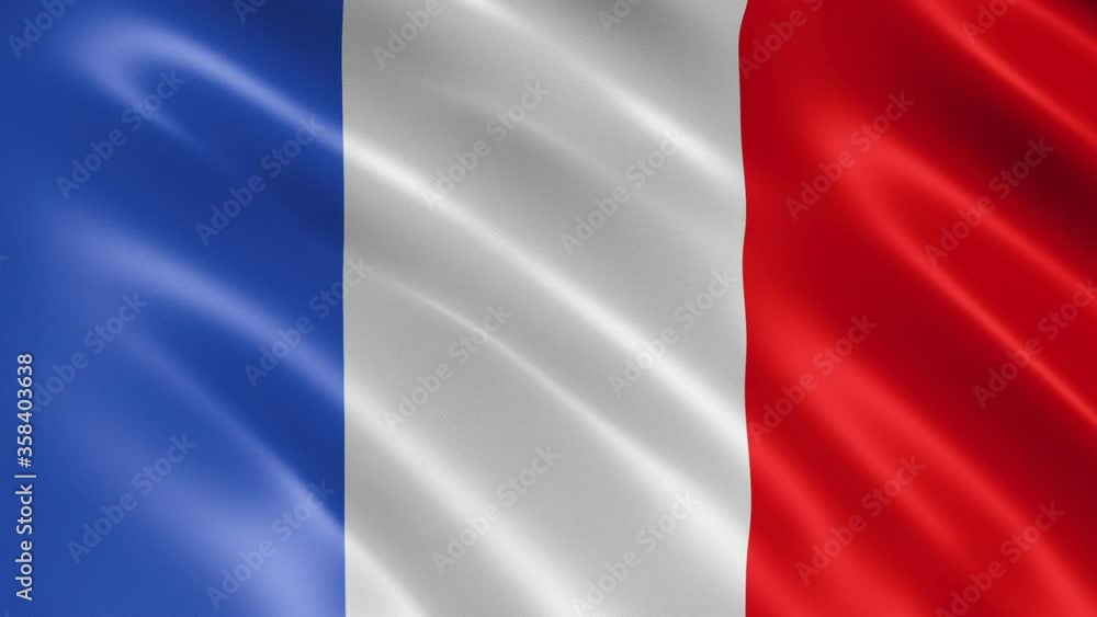 France flag waving in the wind. Realistic flag background. Looped animation background. France flag waving in the wind. Realistic flag background. Looped animation background.