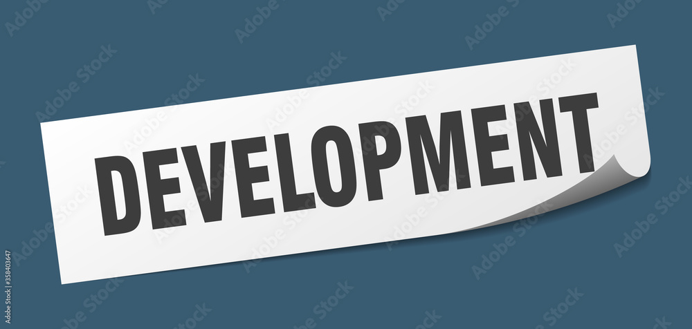 development sticker. development square isolated sign. development label
