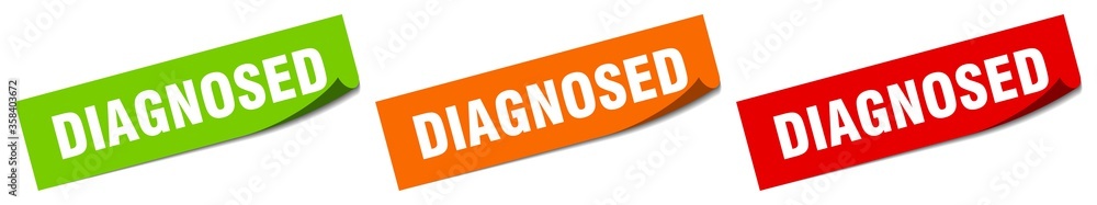 diagnosed sticker. diagnosed square isolated sign. diagnosed label diagnosed sticker. diagnosed square isolated sign. diagnosed label