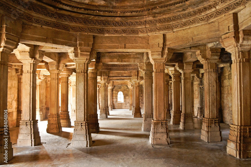 Interior of Saher ki Masjid (Bohrani), Champaner-Pavagadh Archaeological Park, Gujarat, India photo