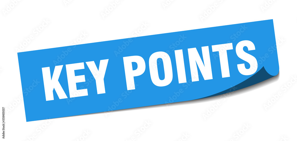 key points sticker. key points square isolated sign. key points label