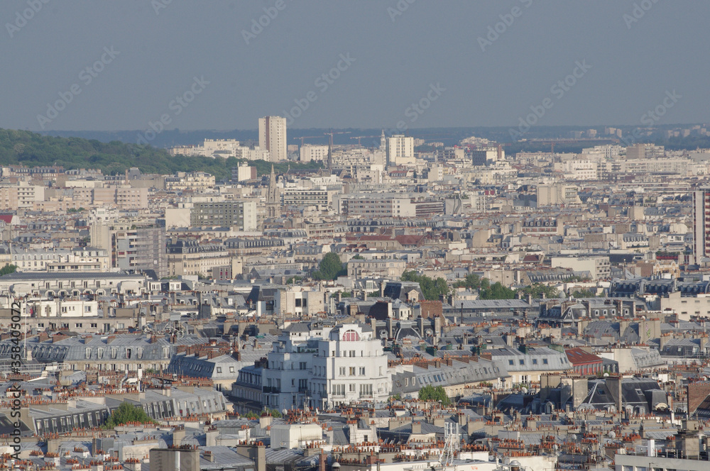 Panoramic view of Paris suburbs from Montparnasse 