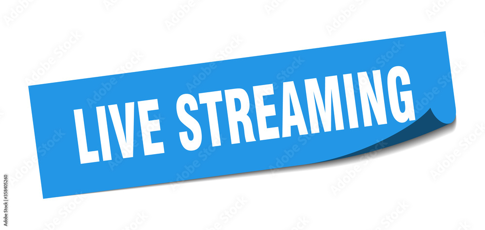 live streaming sticker. live streaming square isolated sign. live streaming label