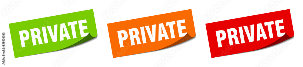 private sticker. private square isolated sign. private label private sticker. private square isolated sign. private label
