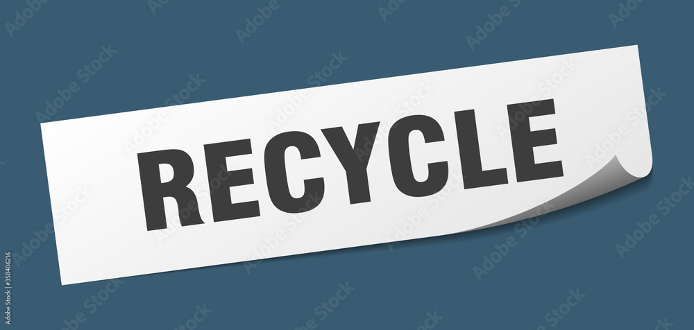 recycle sticker. recycle square isolated sign. recycle label