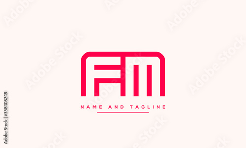 FM ,MF ,F ,M Letter Logo Design with Creative Modern Trendy Typography