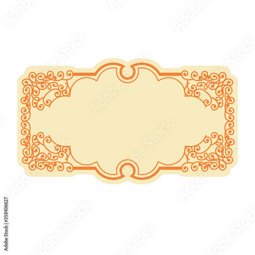 Graphic illustration material Baroque style: Beautiful etiquette label design, ornament decorative ruled line