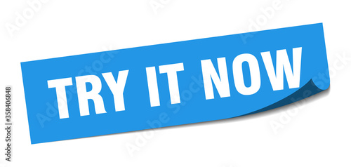try it now sticker. try it now square isolated sign. try it now label