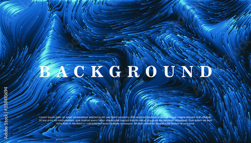 Abstract technology background. Colorful 3d lines composed of blue waves. Vortex background. Vector