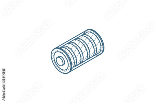 battery charge full isometric icon. 3d line art technical drawing. Editable stroke vector