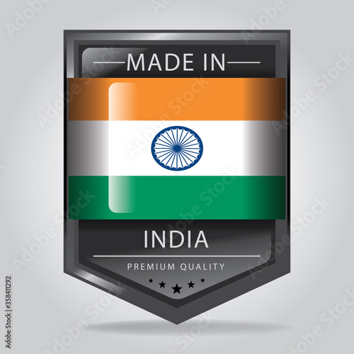 Made in INDIA Seal, INDIAN National Flag (Vector Art)
