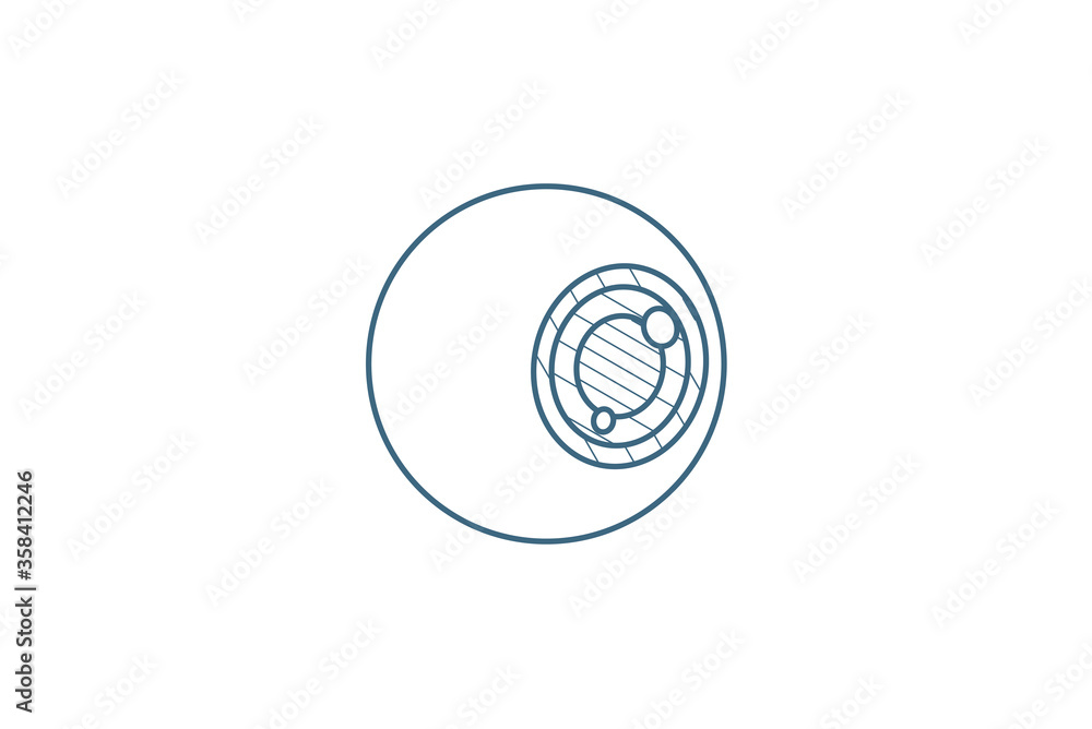 eye isometric icon. 3d line art technical drawing. Editable stroke vector eye isometric icon. 3d line art technical drawing. Editable stroke vector