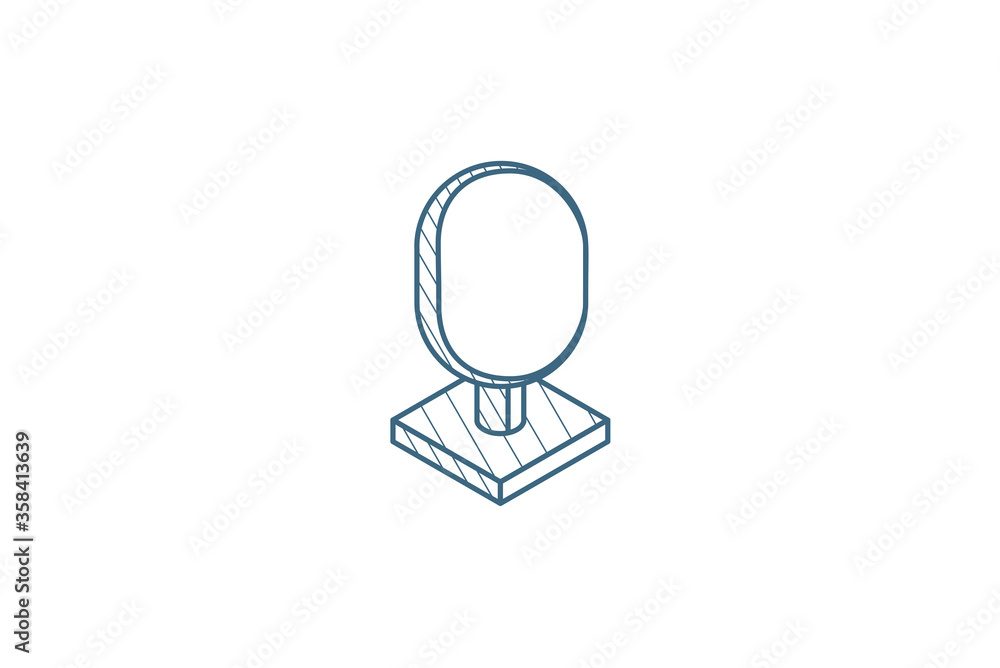 tree isometric icon. 3d line art technical drawing. Editable stroke vector tree isometric icon. 3d line art technical drawing. Editable stroke vector
