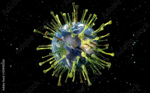 Earth Viral Pandemic
Global World wide Viral Pandemic, the COVID-19 Coronavirus, 3d rendering
