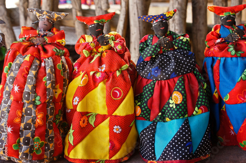 Dolls in traditional Herero dress, Damaraland, Namibia