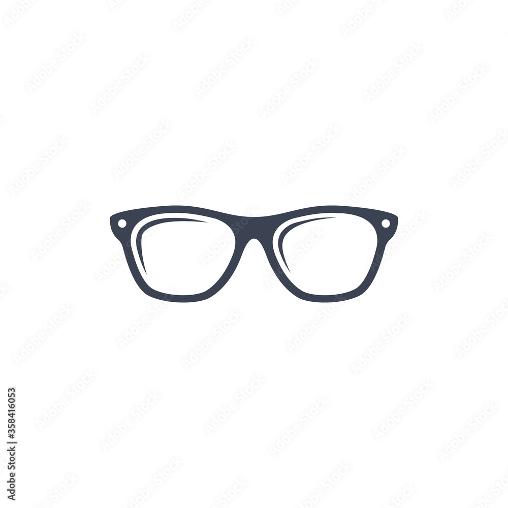 Fototapeta premium glasses icon black sign isolated on white background in flat simple style