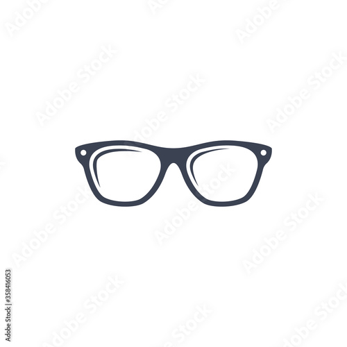 glasses icon black sign isolated on white background in flat simple style