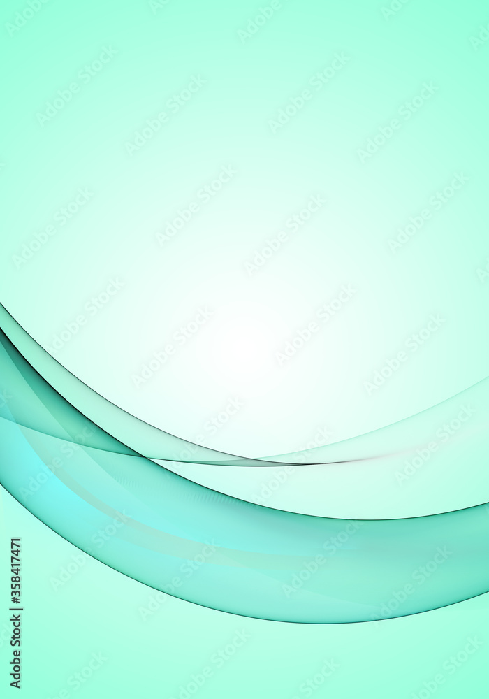 Abstract background waves. White and aquamarine abstract background