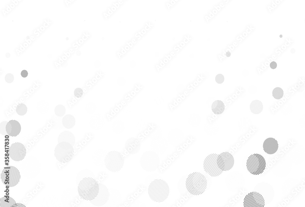 Light Gray vector background with bubbles.