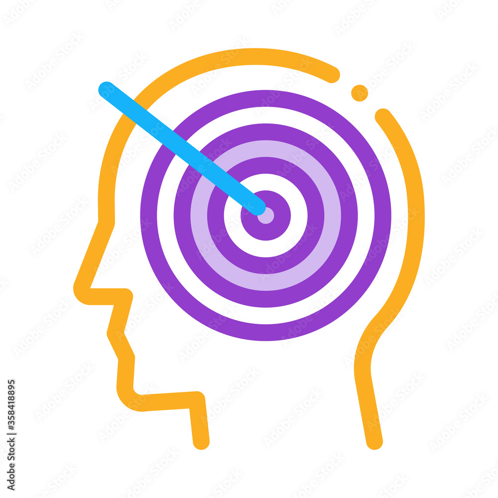 target to brain icon vector. target to brain sign. color symbol illustration target to brain icon vector. target to brain sign. color symbol illustration