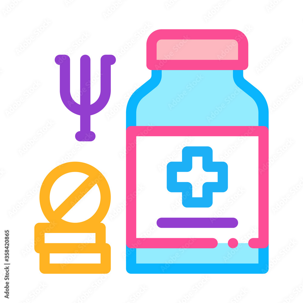 medical pills for mental disorder icon vector. medical pills for mental disorder sign. color symbol illustration medical pills for mental disorder icon vector. medical pills for mental disorder sign. color symbol illustration
