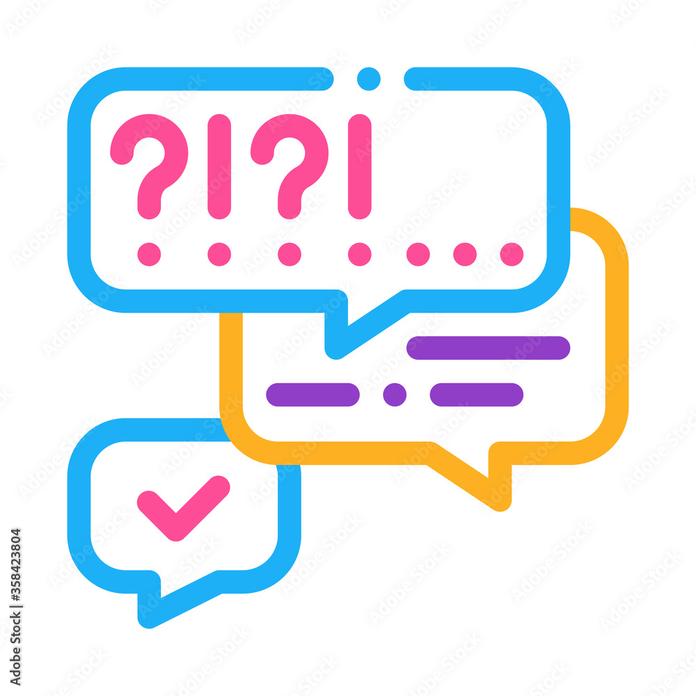 many questions and answers icon vector. many questions and answers sign. color symbol illustration many questions and answers icon vector. many questions and answers sign. color symbol illustration