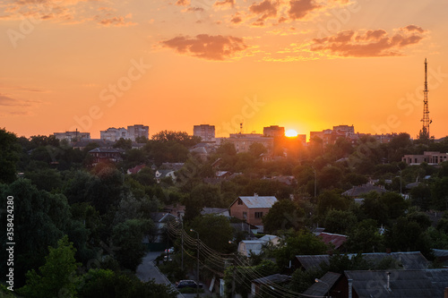 sunset over the city