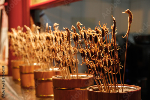 Street food in China: fried insects