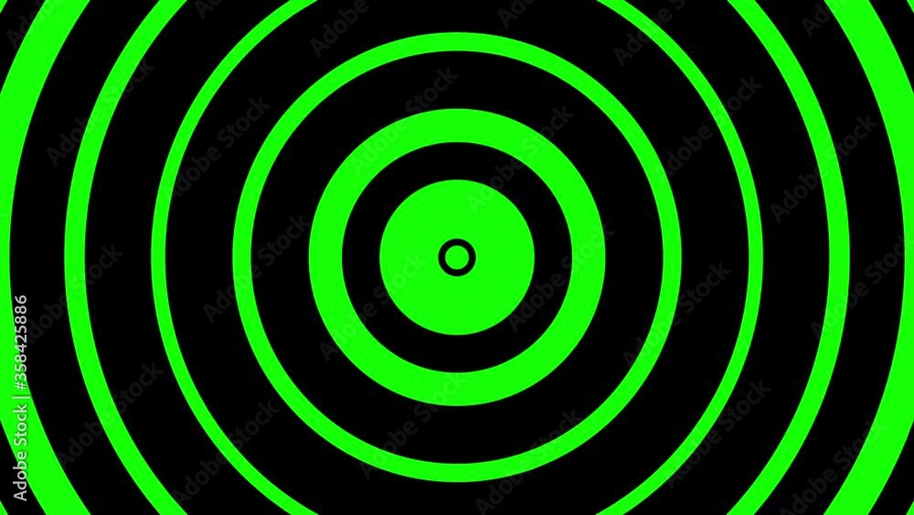 Circles moving on green background Circles moving on green background