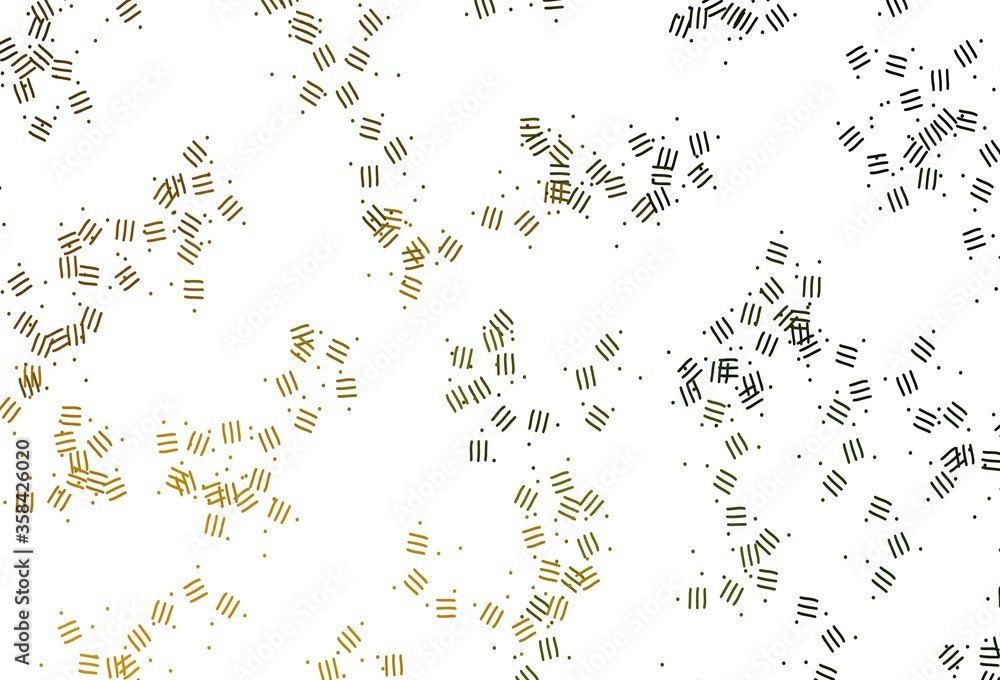 Light Green, Yellow vector texture with colored lines, dots.