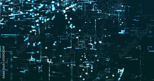 Abstract digital network data background, 3D rendering